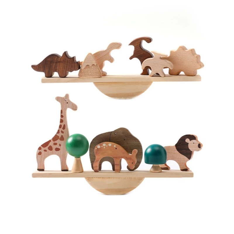 

Baby Wooden Animal Stacking Toy Educational Board Game Parent-Child Activity Toy