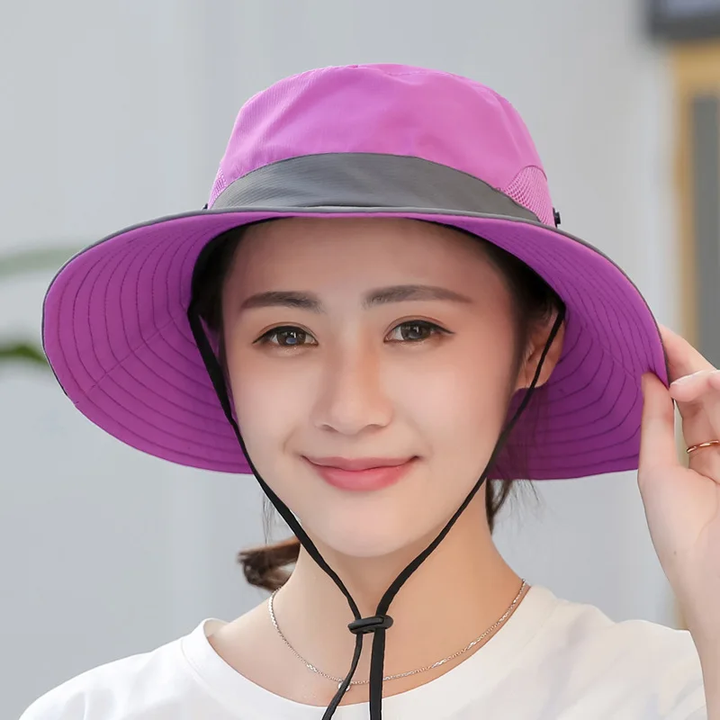 Women Bucket Hat Sun Hat Outdoor UV Protection Bucket Hat Women Panama Summer Wide Brim