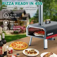 Pizza Oven Outdoor 13" Multi-Fuel Pizza Maker Rotatable Pizza Ovens Portable Wood Fired and Gas Oven 2