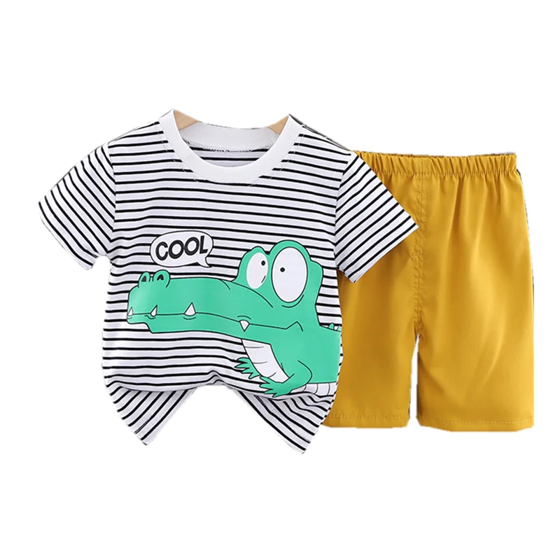 

New Summer Baby Clothes Suit Children Outfits Infant Boys Striped T-Shirt Shorts 2Pcs/Set Toddler Casual Costume Kids Sportswear
