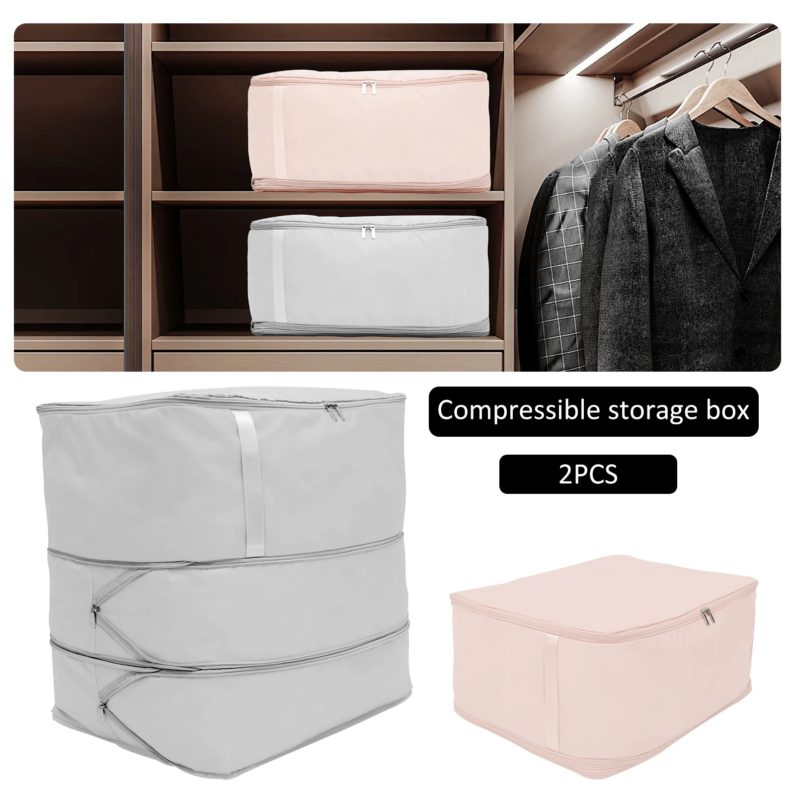 Oxford Cloth Self Compression Storage Bags for Blankets and Quilts