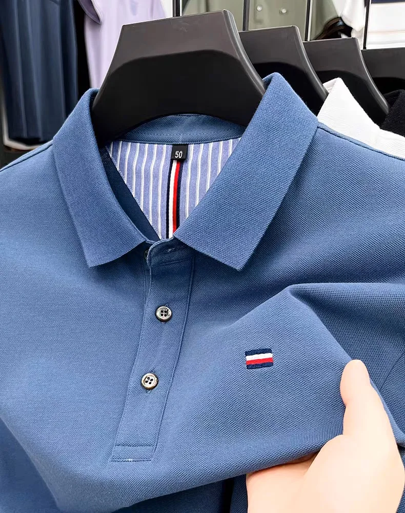 Men's fashionable casual polo shirt new summer breathable and comfortable embroidered short sleeved business luxury outdoor top 16 Sb9e4881ade9a41748f81cfe906a791aa9