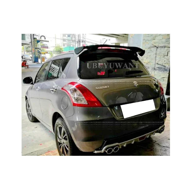 Universal Trunk Spoiler For Suzuki Swifts Spoiler ABS Plastic Carbon Look Rear Roof Wing Car Body Kit Accessories 2006 - 2018 1