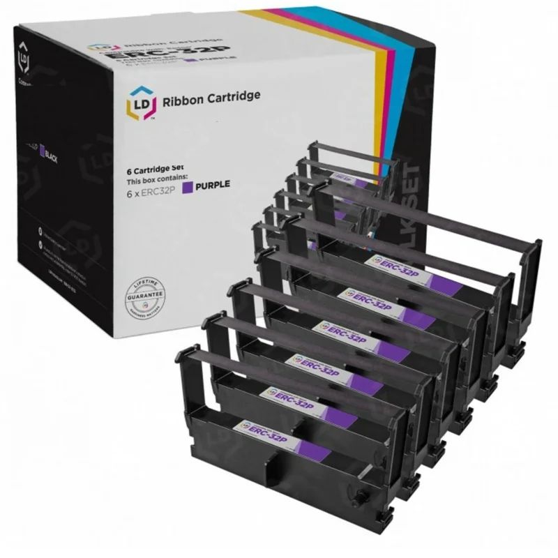 6pc Ribbon Compatible For Epson ERC-32 Purple M820 M825 M935 ERC32