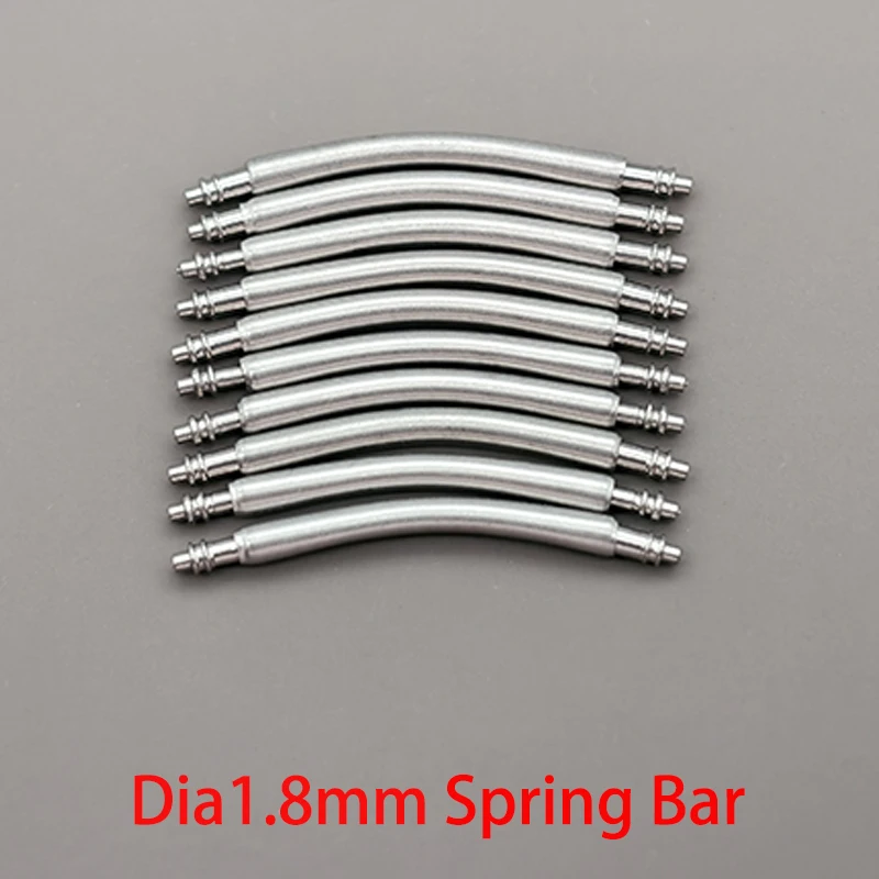 Premium 316L Stainless Steel Curved Watch Strap Spring Bars, 10PCS, 1.5mm & 1.8mm Diameter, Fits 16mm-24mm Widths