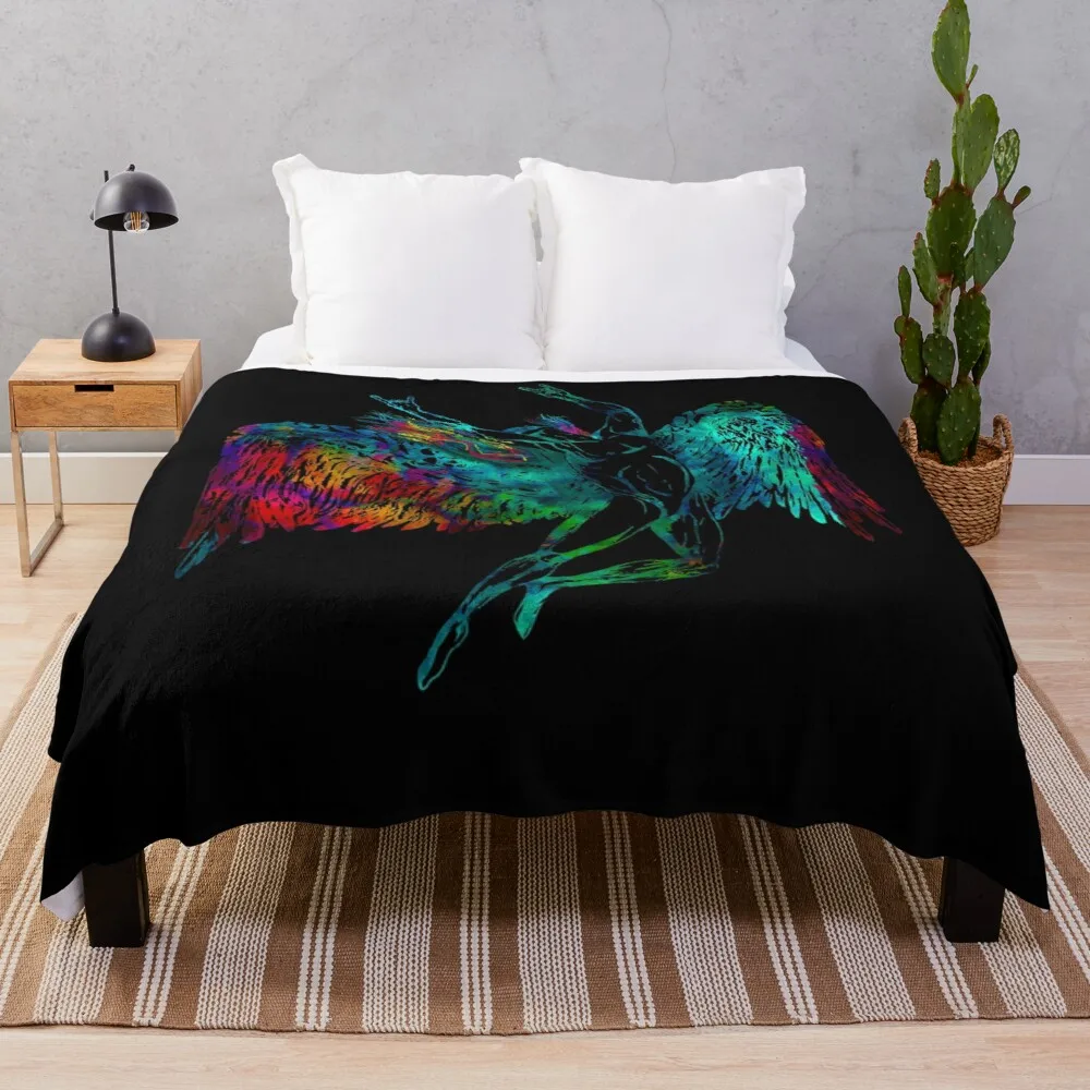 

ICARUS THROWS THE HORNS - mythical*awesome UNLISTED designs in my portfolio* Throw Blanket