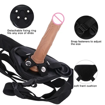 Strap on Dildo Realistic Penis Adjustable Strapon Dildo Sex Toys for Lesbian Women Couples Suction Cup Dildo Female Masturbation 3