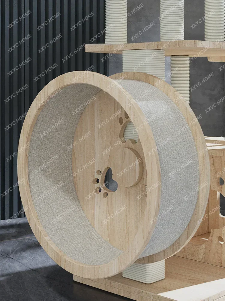 Cat Climbing Frame Solid Wood Nest Cat Tree Integrated Solid Wood Rack Tower Space Capsule Sisal Large Shelf
