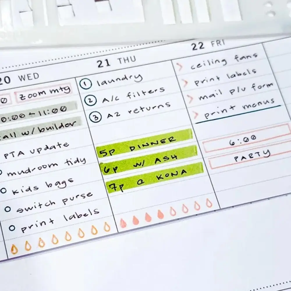 계획 달력용 수동 템플릿 도트 그리드 투명 수제 유연한 기록 템플릿 재사용 가능한 그림 및 목록 템플릿