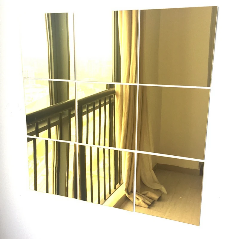 15*15cm Mirror Wall Stickers Square Self-adhesive Acrylic Mirror Tiles 6Pcs/16Pcs for Bedroom Bathroom Home Decor wall stickers
