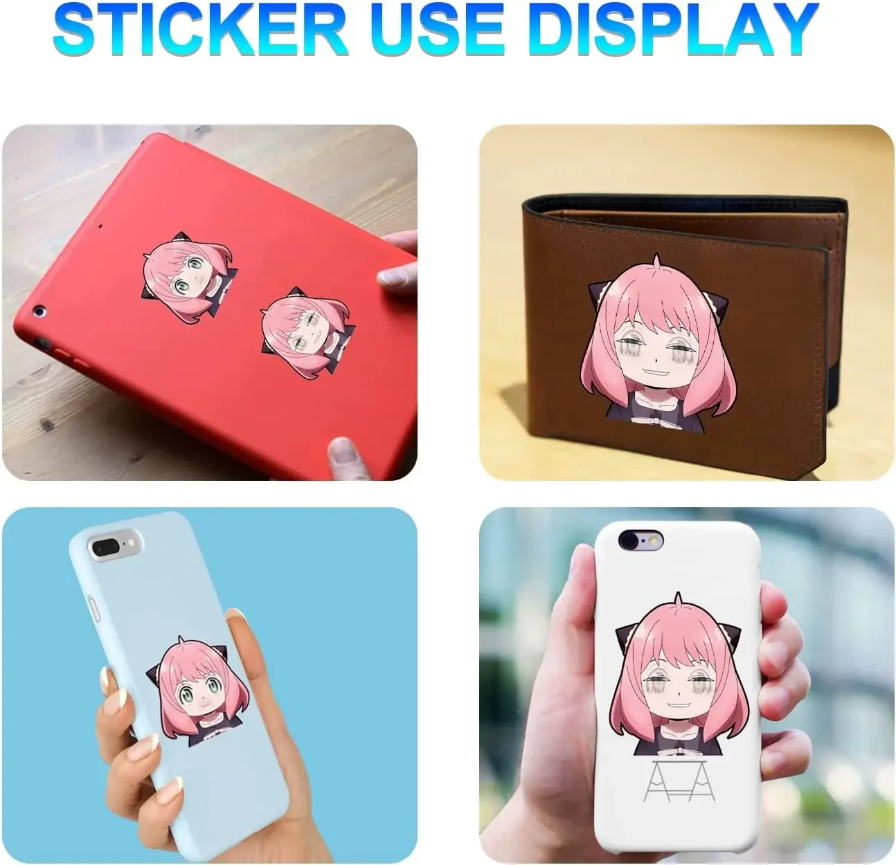 1 Piece Demon Slayer Anime 3D Stickers for Phone Cup Laptop