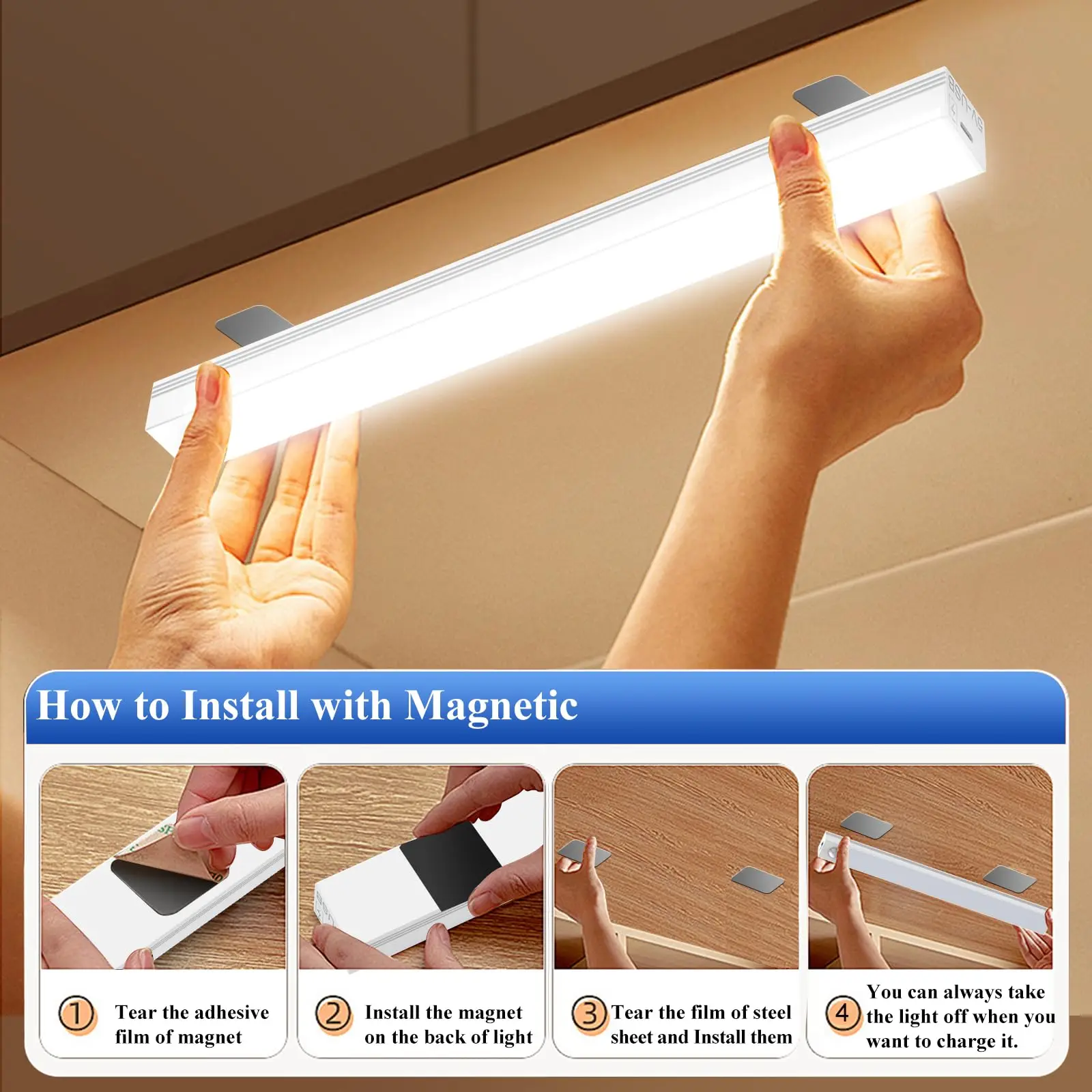 LED Wall Lamp IRALAN Modern Wireless LED Night Light Motion Sensor Light For Kitchen Bedroom Staircase Detector