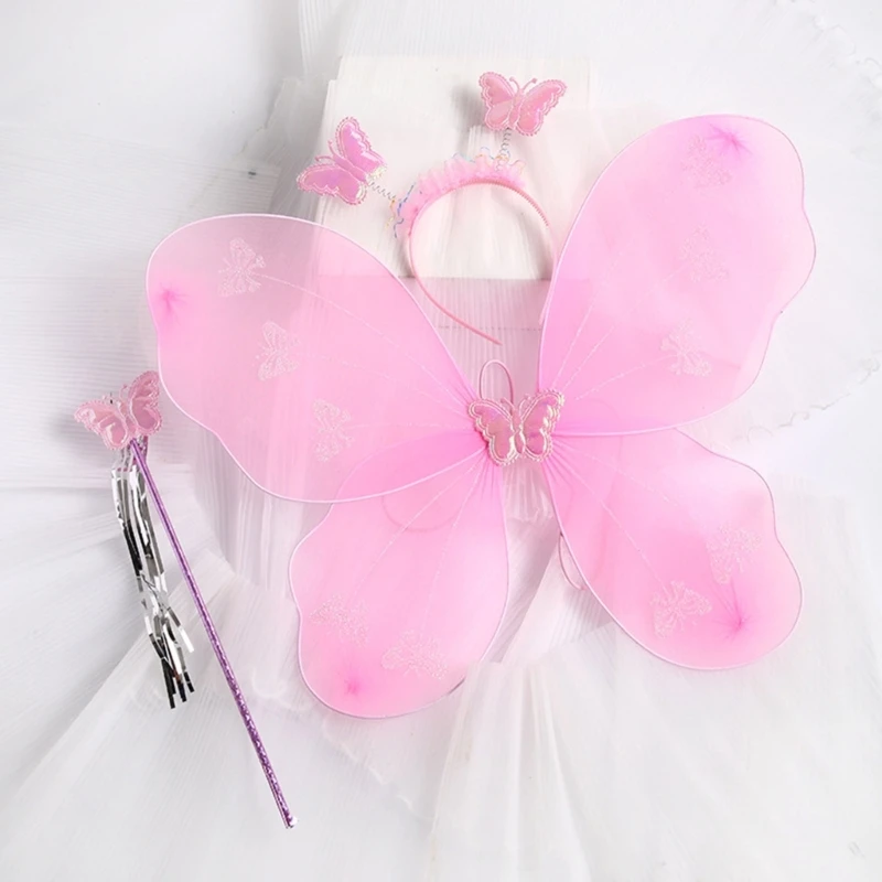 Angel Wings Wand Headband Angel Fairy Princess Costumes Party-Favors 3pcs T8NB