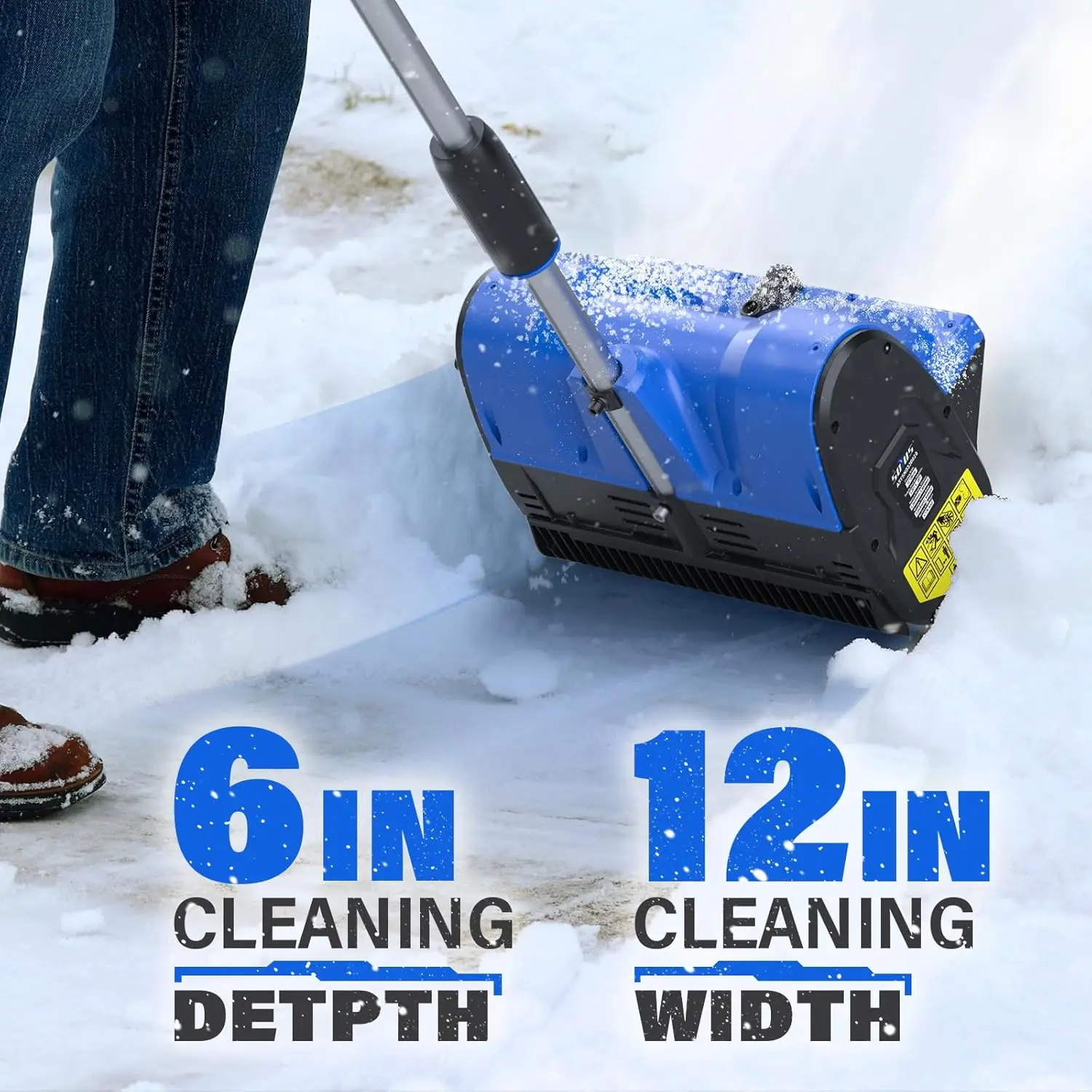 Electric Snow Shovel Cordless, 20V 12-Inch Electric Snow Blower, Snow Shovel for Driveway with Handle LED Light