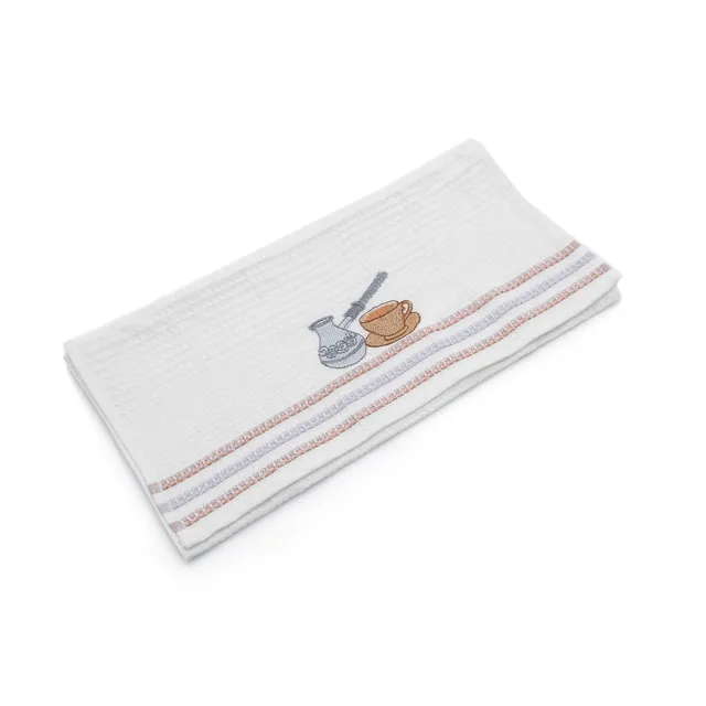 100 Cotton 3 Pcs 40X60 CM Orange Embroided Kitchen Towel Set