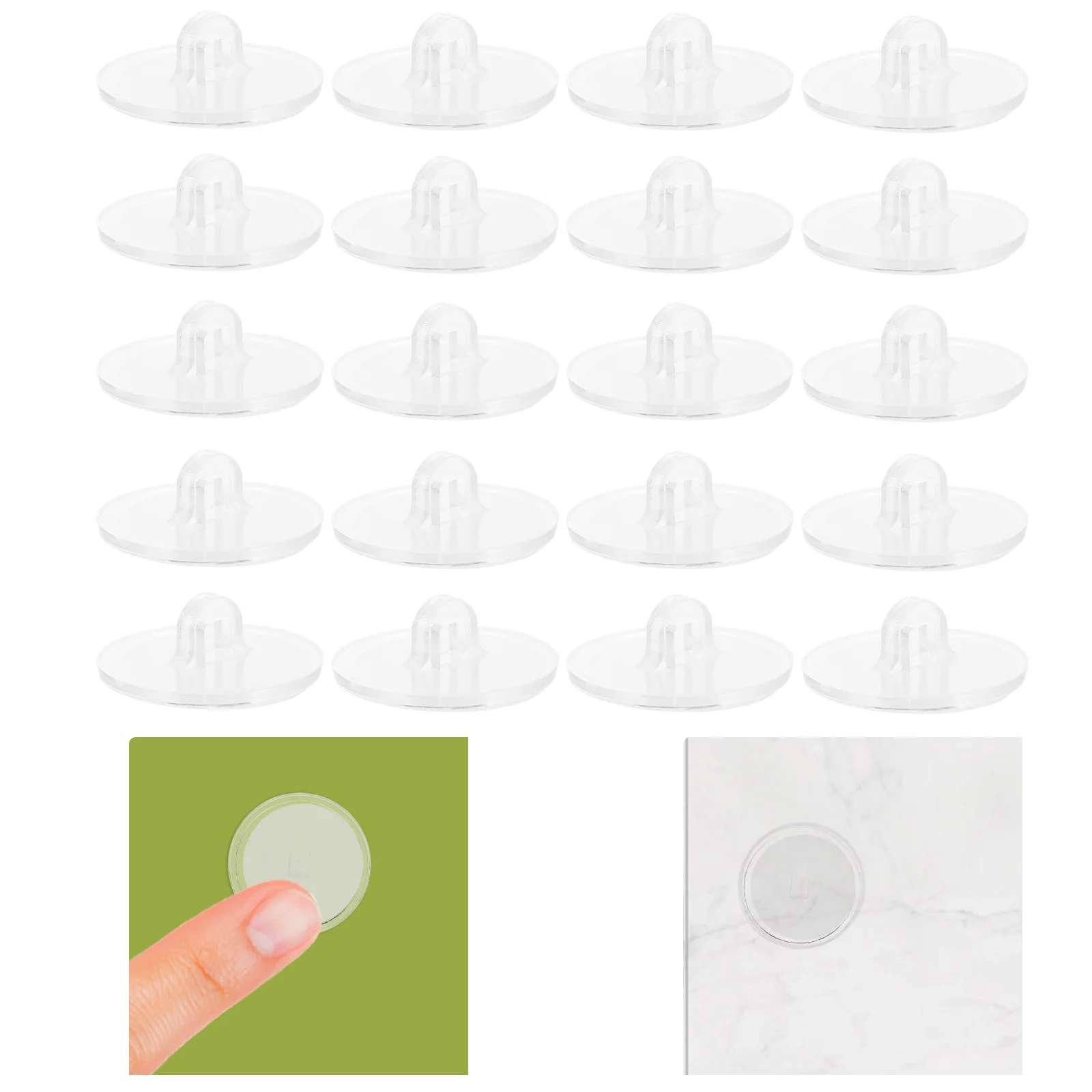 

100pcs Non-nail Wall Hanging Suction Top Small Disc Transparent Hooks Disc Hooks