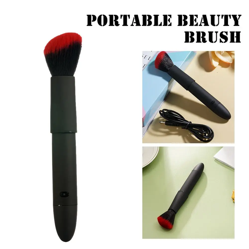 1PCS Portable Beauty Brush USB Charge Electric Makeup Blending Brush Tools Cosmetics Tool Black Concealer Foundation Bush