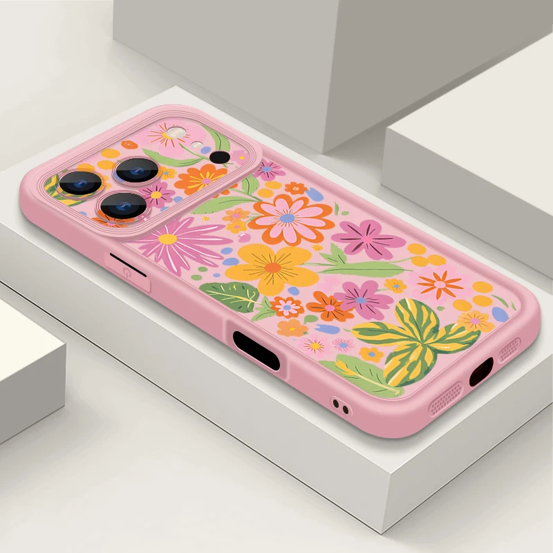 Pink Flowers Print TPU Soft Silicone Phone Cover