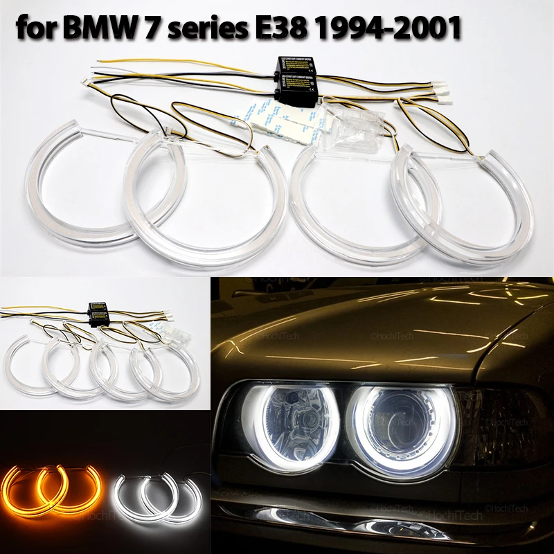 

Halo Ring Angel Eyes Turn Signal LED White Yellow for BMW 7 series E38 1994-2001 728i 728iL 730i 730iL 735i 735il 740i 740il