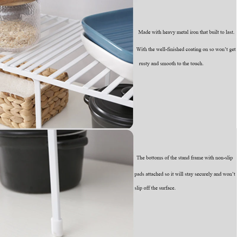 Expandable Storage Rack Kitchen Cabinet Layered Shelf Bowl Plate