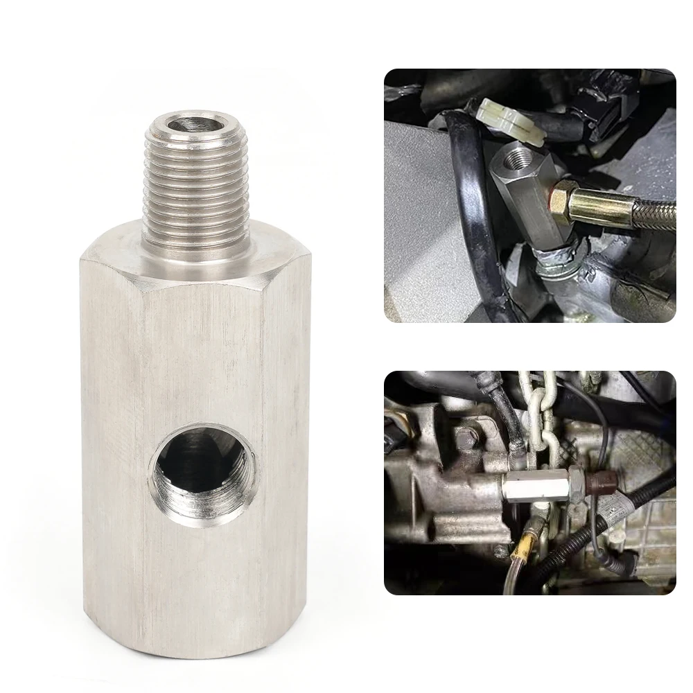 Side Holes Oil Pressure Sensor Connector 1/8 NPT Female To 1/4NPT 1/8NPT 1/8BSPT M10 M12 M14*1.5 Feed Line Gauge Tee Adapter 4