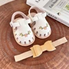 2pcs/Set Baby Girls Sandals Summer Shoes Outdoor First Walker Toddler Girls Shoes For Summer Newborn Baby Girl Princess Mary Jan 5