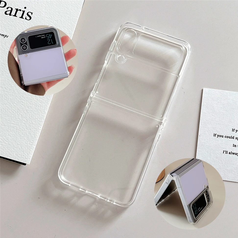 Clear Case For Galaxy Z Flip 3 Flip 4 5G Transparent Cover For Samsung Galaxy Z Flip3 Flip4 Case