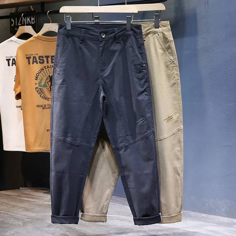 Casual Pants Mens Baggy Pants Harem Loose Fit Stretch Casual Pants Patchwork Fashion Trousers Oversized Tapered Man Kpop