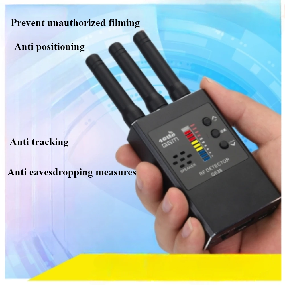 Wireless headphone detector anti tracker hotel camera lens, anti eavesdropping, peeping, listening, and anti-theft detector