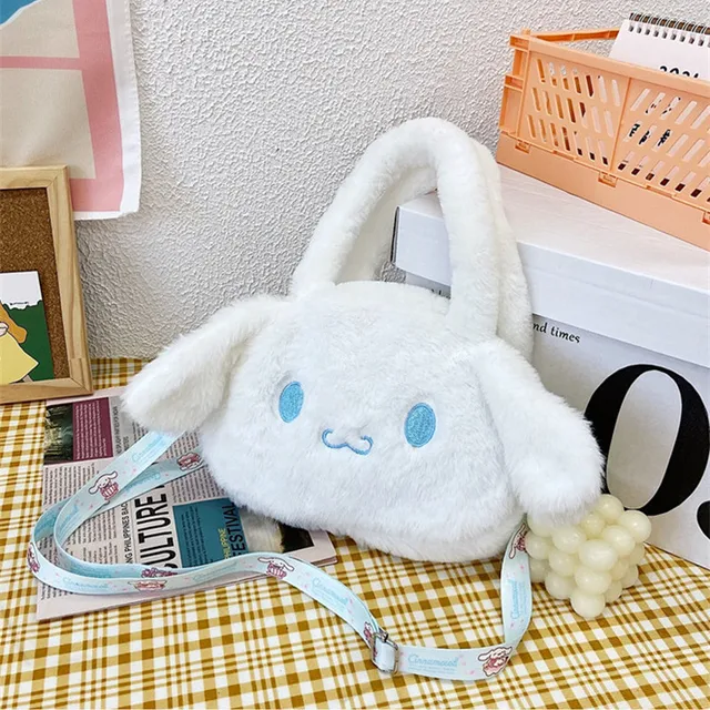 Plush Sanrio Backpack Cinnamoroll Plushie Bag Kawaii Stuffed Animals Bags Anime Stuffed Handbag Backpacks for Girls Soft Toy Kid 4