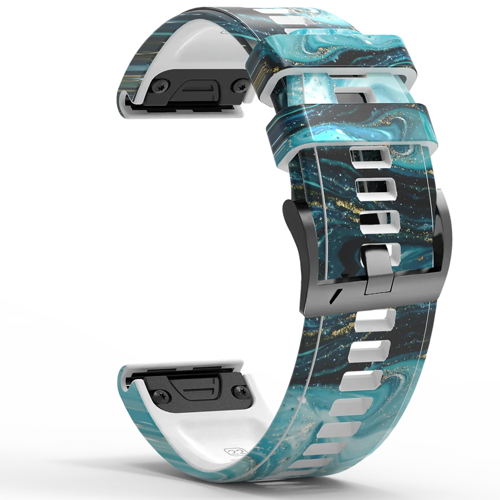 Silicone Sports Watchband with Unique Print Design