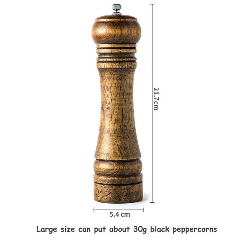 Solid Wood Spice Grinder with Adjustable Ceramic Mechanism