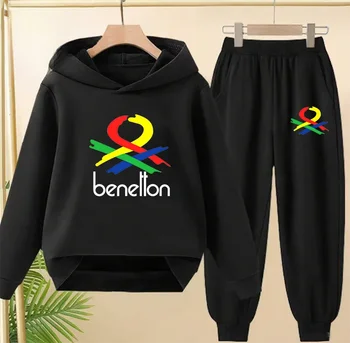 2 pezzi Felpa con cappuccio + Pantaloni Tute 3-13 anni Ragazzi Ragazze Felpa con cappuccio Pullover Bambini 1