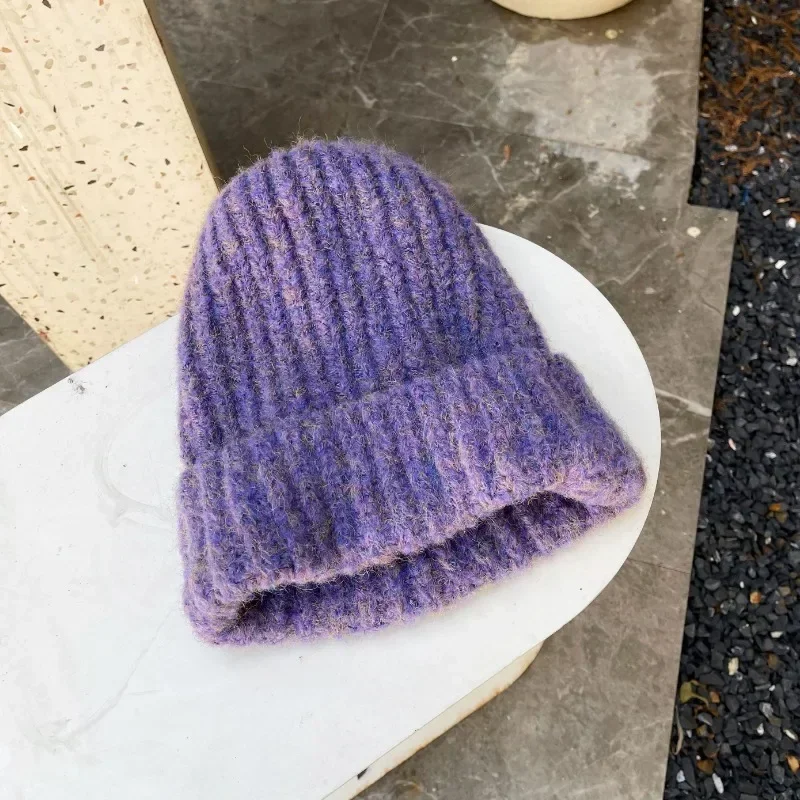 Winter Unisex Wool Hat Loose Big Head Circumference Knitted Hats Women's Korean Warm Oversized Skullies Beanies Christmas Gift 5