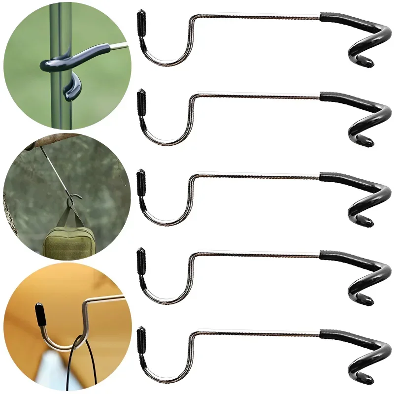 Edelstahl Licht Ständer Halter Haken Tragbare Zelt Pole Lampe Aufhänger Jagd Angeln Laterne Aufhänger Outdoor Camping Werkzeuge – Detail 5