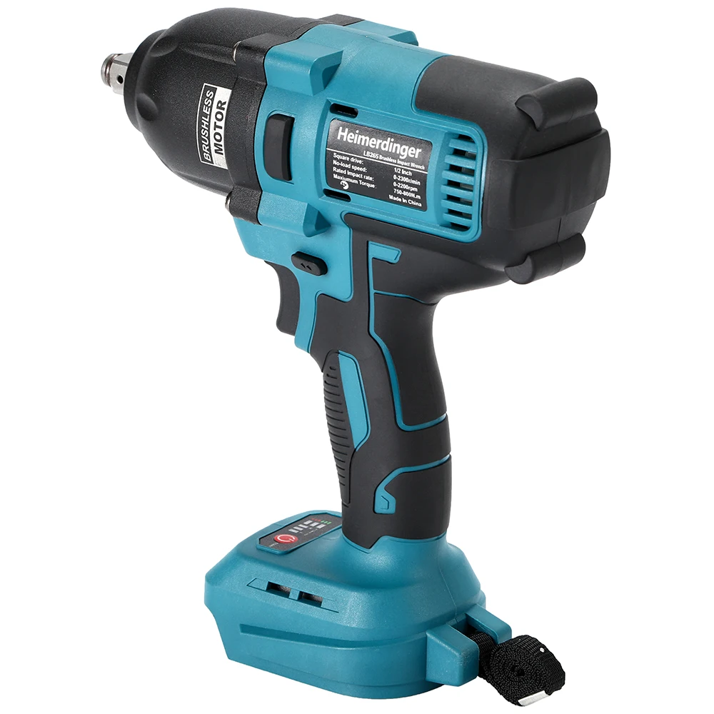 800N.m 18V 1/2 brushless cordless impact wrench compatible with 1830, 1840... lithium battery for car repair truck repair 5