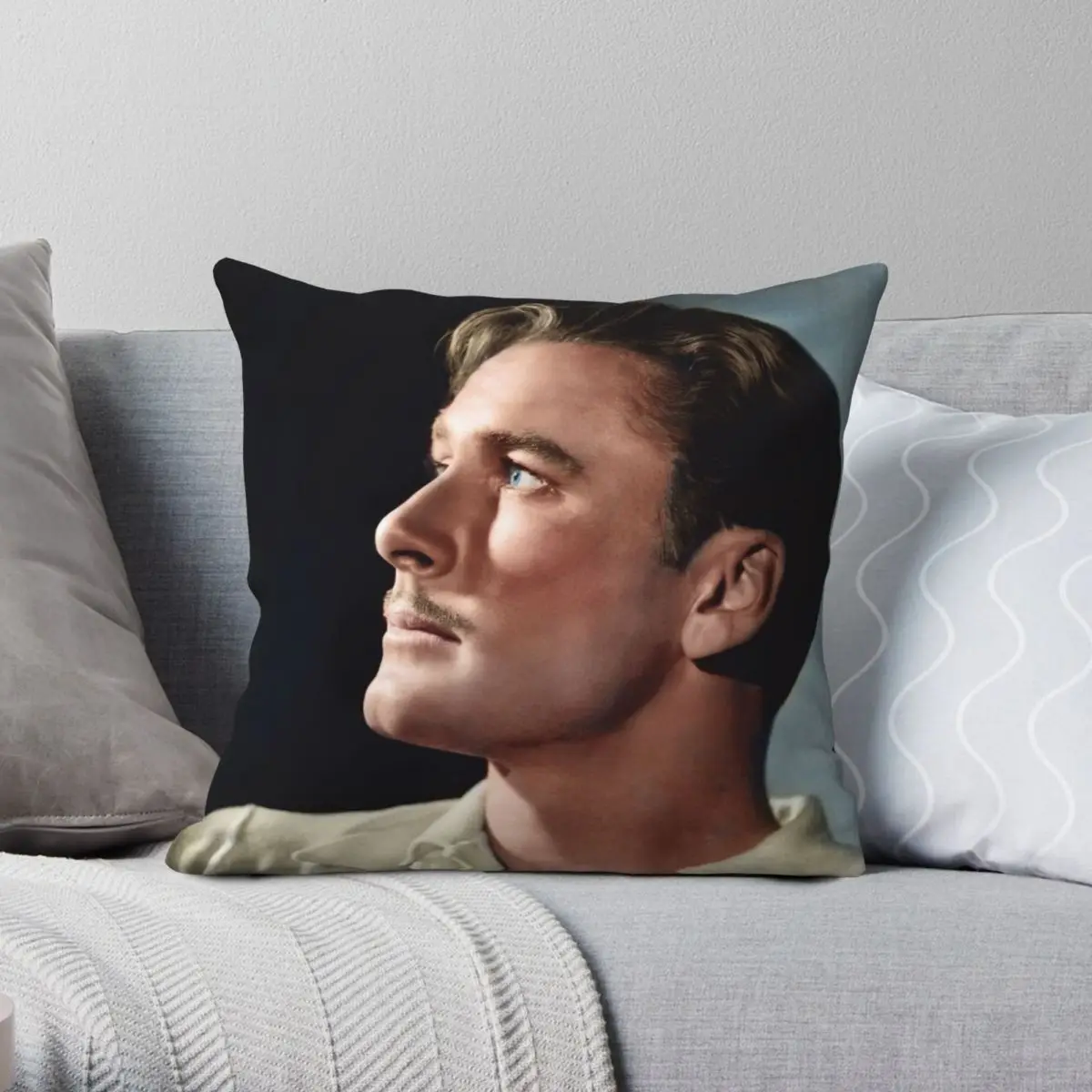 

Errol Flynn In Colour Square Pillowcase Polyester Linen Velvet Creative Zip Decorative Room Cushion Cover 45x45