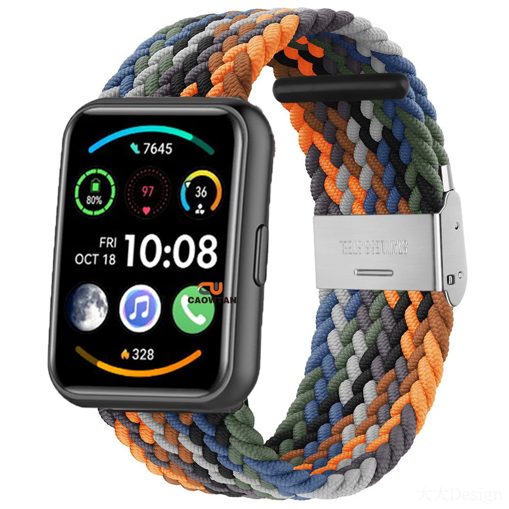 Braided Nylon Loop Strap - Woven Elastic Wristband Replacement Bracelet