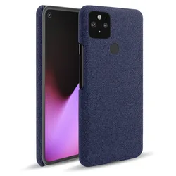 Premium Soft Fabric Anti-Slip Grip Case for Pixel 5A 5G (Blue)