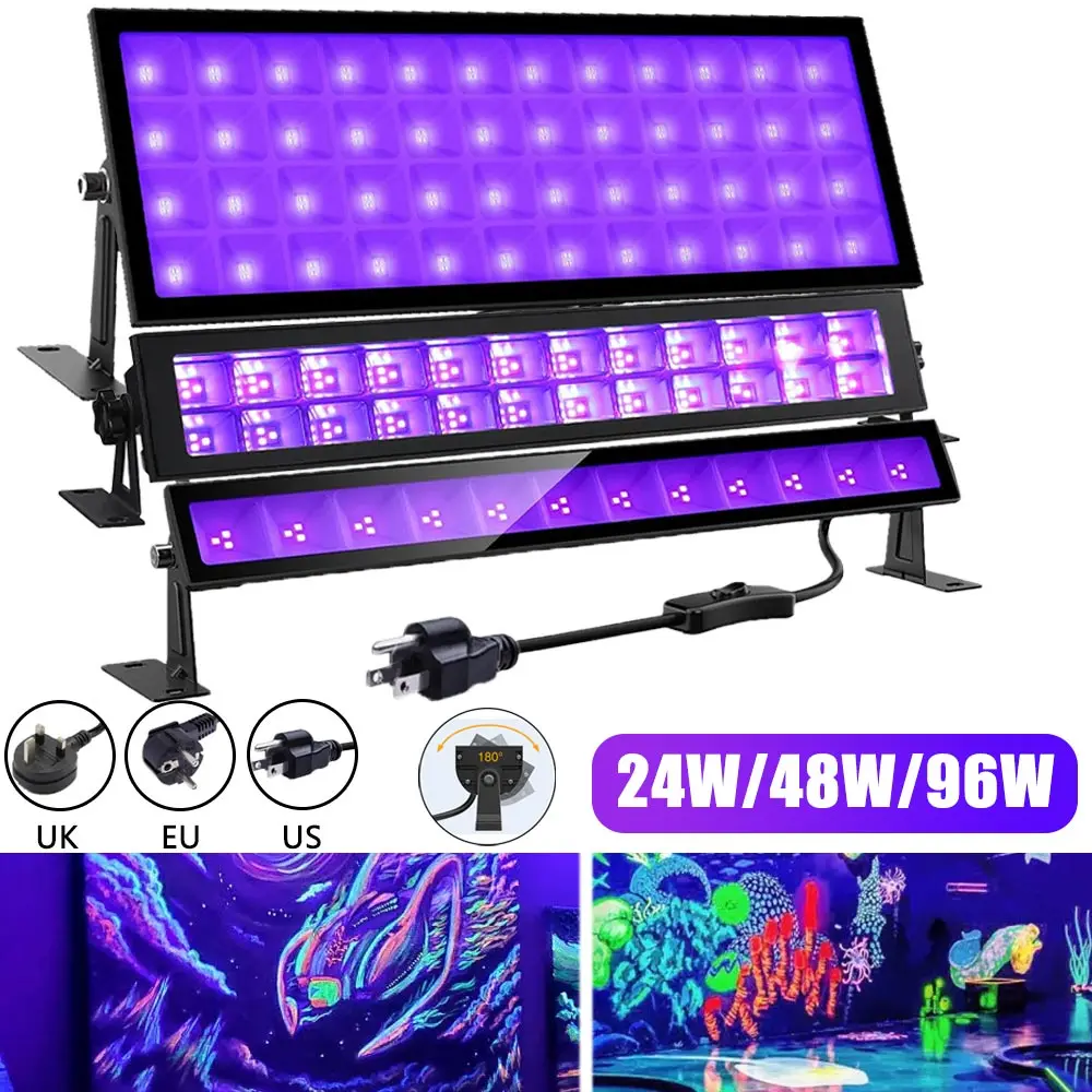 Description Picture 3 of itemUV LED Stage Blacklight Ultraviolet 24/48/96W Effect Light Flood Ultravilet Lamp Fluorescent Halloween Party Stage Light Neon