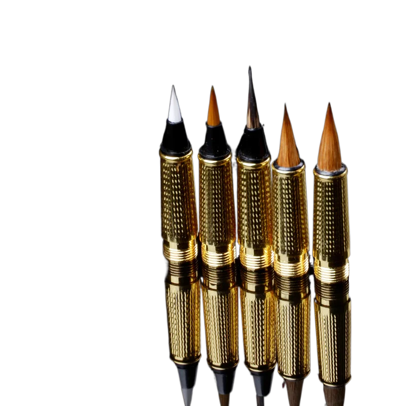 Penna a pennello con punta a pennello e calligrafia cinese a forma di testa di coniglio, in pelo di donnola._voghion.com