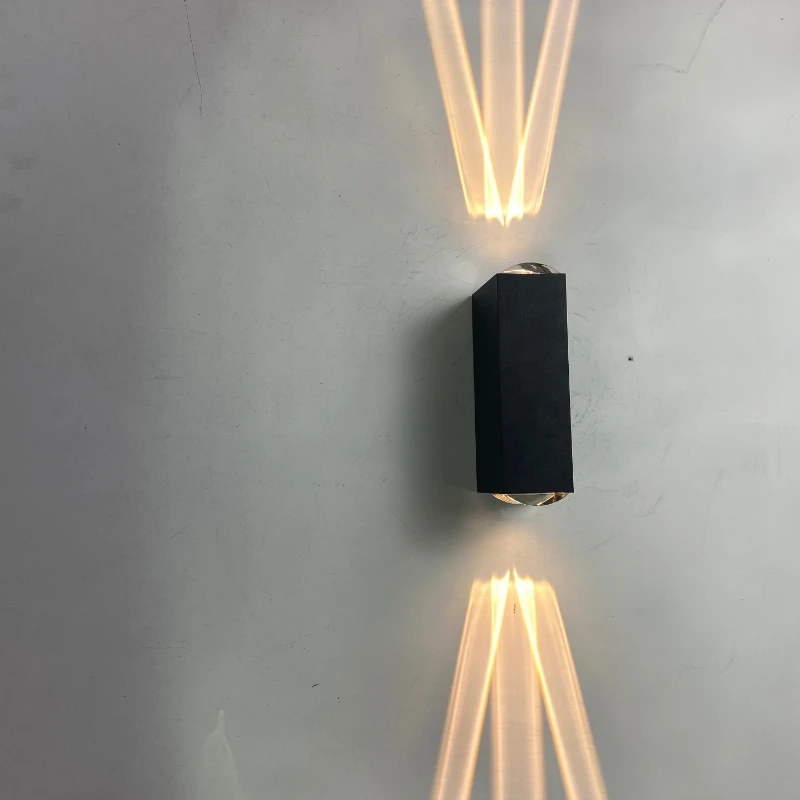 6W 18W black shell three beam wall lamp IP65 waterproof outdoor wall light Garden yard lamp street for garden decoration