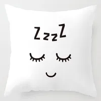 Nordic Children Cushion Cover  Pink Crown Eyelash Cartoon Smile Sleep Sweet Eyelashes Cute Pillow Case Mountain For Room Decor 3