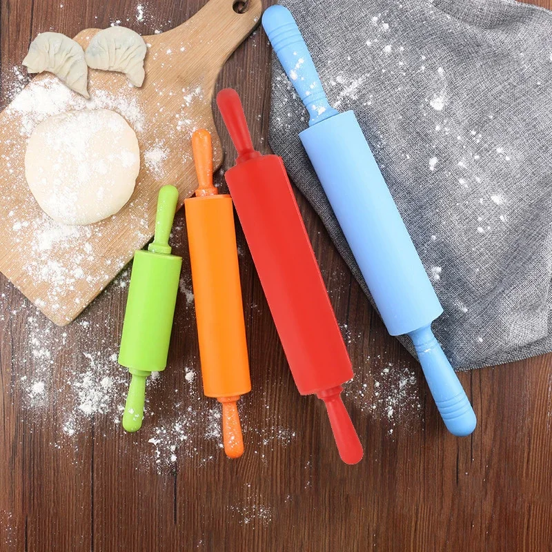 32/30/43cm Silicone Rolling Pin Non-Stick Pastry Dough Flour Roller Fondant Cake Noodles Dumpling Roller for Kitchen Baking Tool