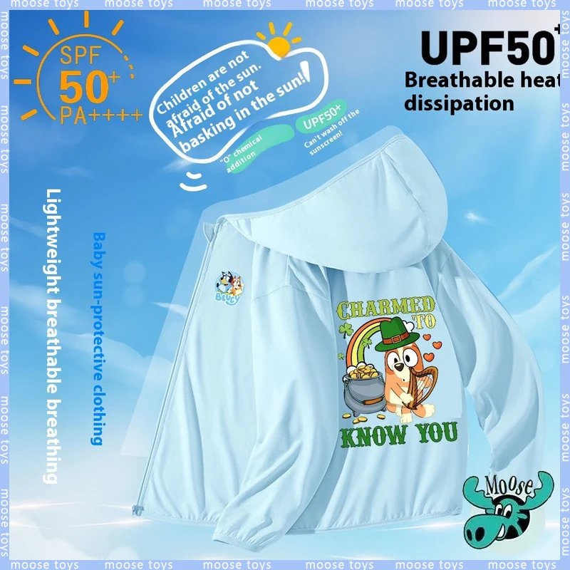 

Bluey And Bingo Children's Sun Protection Jacket For Boys And Girls Hooded Sun Protection Thin Coat Spring And Summer Breathable