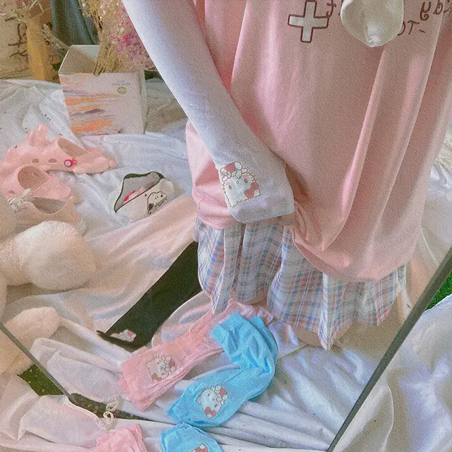 TAKARA TOMY Summer Hello Kitty Thin Ice Silk Outdoor UV Protection Girls Sleeves Students Sunscreen Breathable Arm Sleeves 2