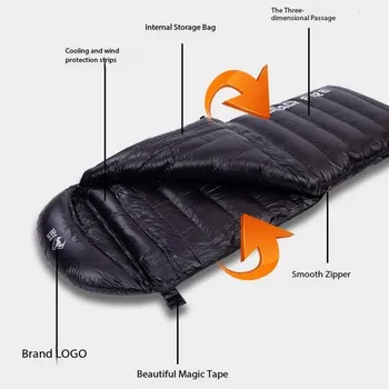 600g Goose Down Envelope Sleeping Bag 1