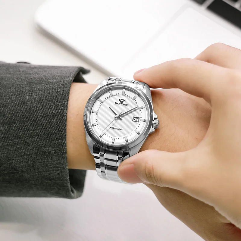 TIAN WANG Luxury Men's Watch Automatic Sapphire Crystal Wristwatch Stainless Steel Dress Business часы мужские
