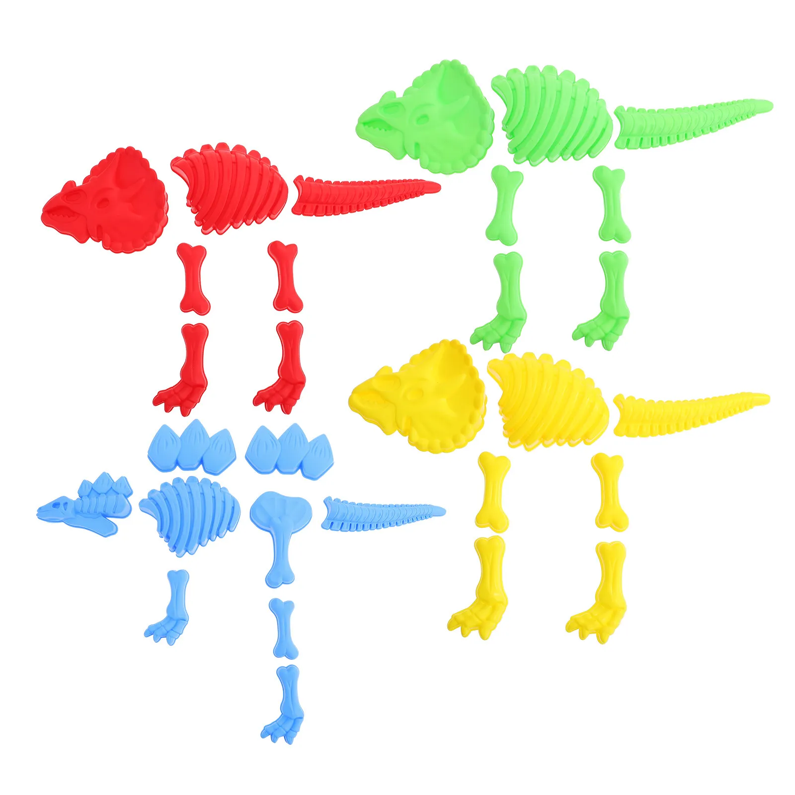 4 세트 공룡 금형 플라스틱 모래 금형 크리 에이 티브 해변 모래 Playset 어린이를위한 교육 도구 공룡 장난감