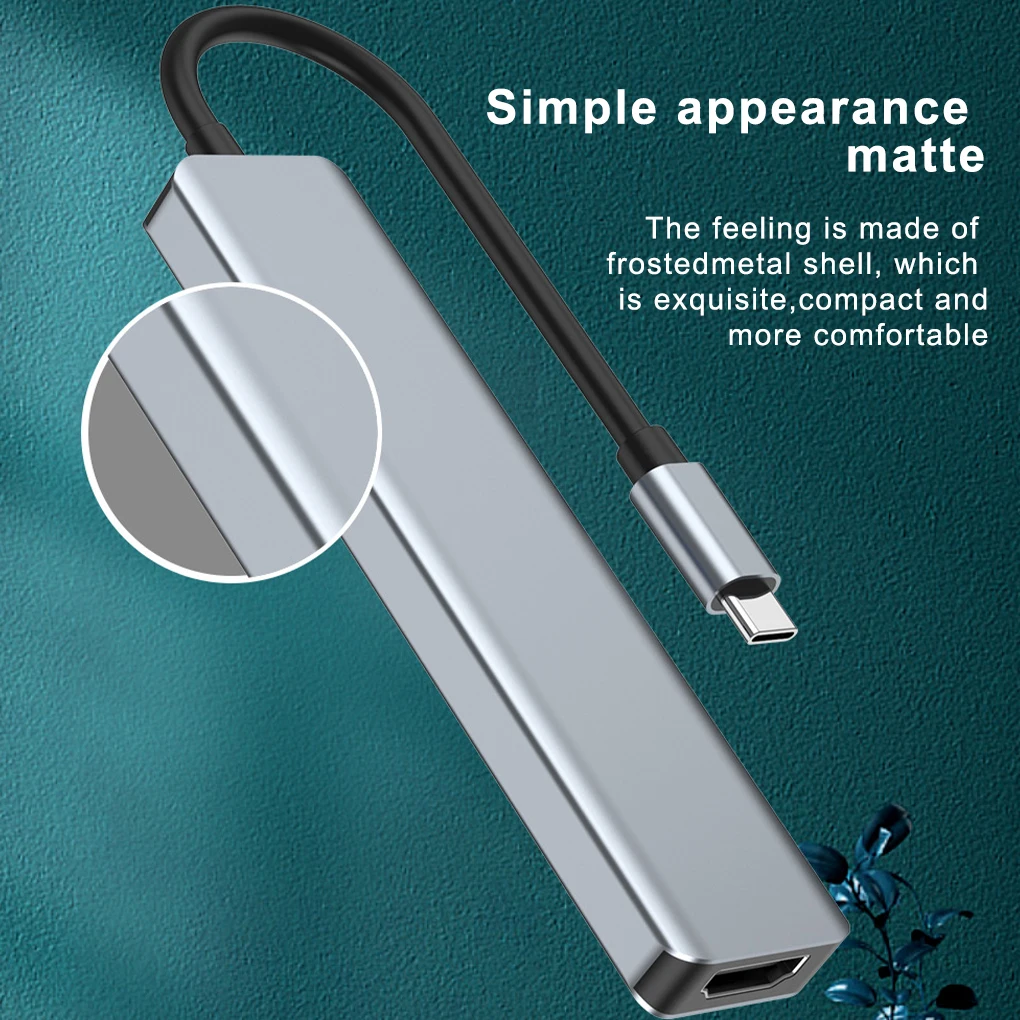 Coolcirc 7 In 1 Type C Aluminum Alloy USB HUB To HDMI-Compatible USB3.0/2.0 Adap